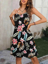 Plus Size Printed V-Neck Cami Dress - GiFTiFY