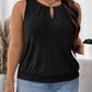 Plus Size Ribbed Knit Keyhole Tank Top - GiFTiFY