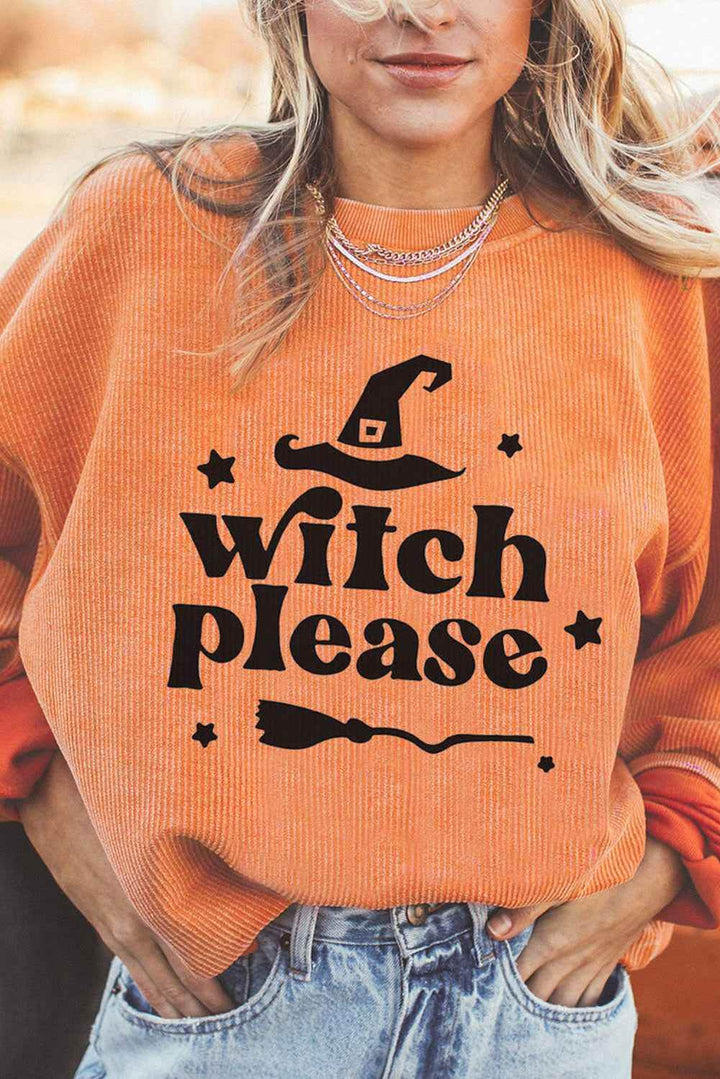 WITCH PLEASE Graphic Dropped Shoulder Sweatshirt - GiFTiFY