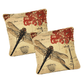 DaDa Bedding Set of 2-Pieces Dragonfly Dreams Nature Garden Tapestry Throw Pillow Covers w/ Inserts - 18" x 18"