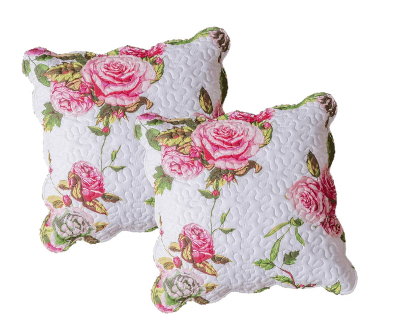 DaDa Bedding Set of 2 Romantic Roses Spring Floral Pink Throw Pillow Covers, 18" (JHW879) Cushion Cover by DaDalogy Bedding Collection