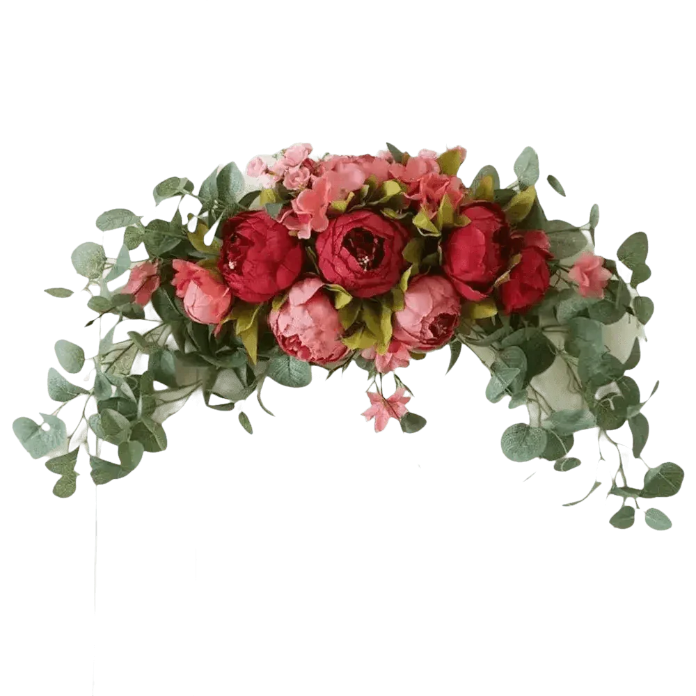 30-inch Artificial Peony Eucalyptus Swag Flowers by DIY Home Decoration Store
