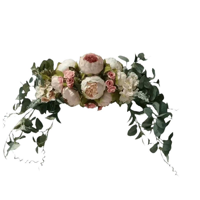 30-inch Artificial Peony Eucalyptus Swag Flowers by DIY Home Decoration Store
