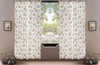 DaDa Bedding Set of 2-Pieces Hint of Mint Dainty Floral Pink Roses Cottage Sheer Window Panel Curtains (JHW3036)
