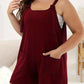 Plus Size Knotted Strap Romper with Pockets