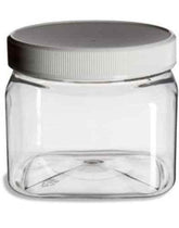 Clear PET Plastic Grip Dry/Liquid Food Storage Jars w/ Caps (Food Grade - BPA Free) - GiFTiFY