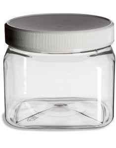 Clear PET Plastic Grip Dry/Liquid Food Storage Jars w/ Caps (Food Grade - BPA Free) - GiFTiFY