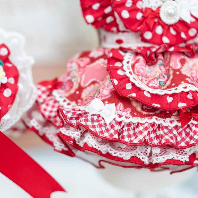High quality handmade dog dresses strawberry princess - GiFTiFY
