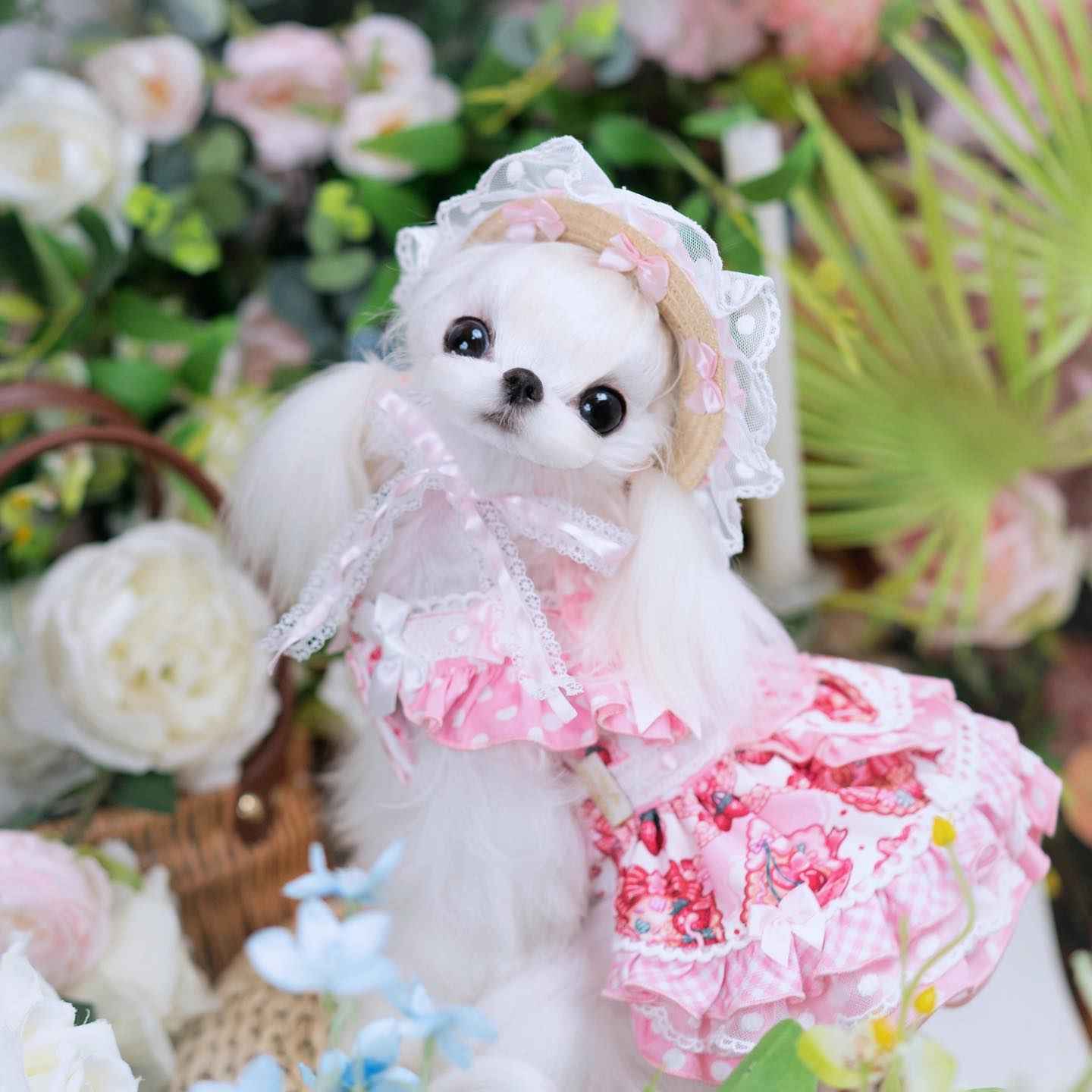 High quality handmade dog dresses strawberry princess