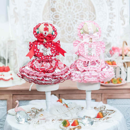 High quality handmade dog dresses strawberry princess - GiFTiFY