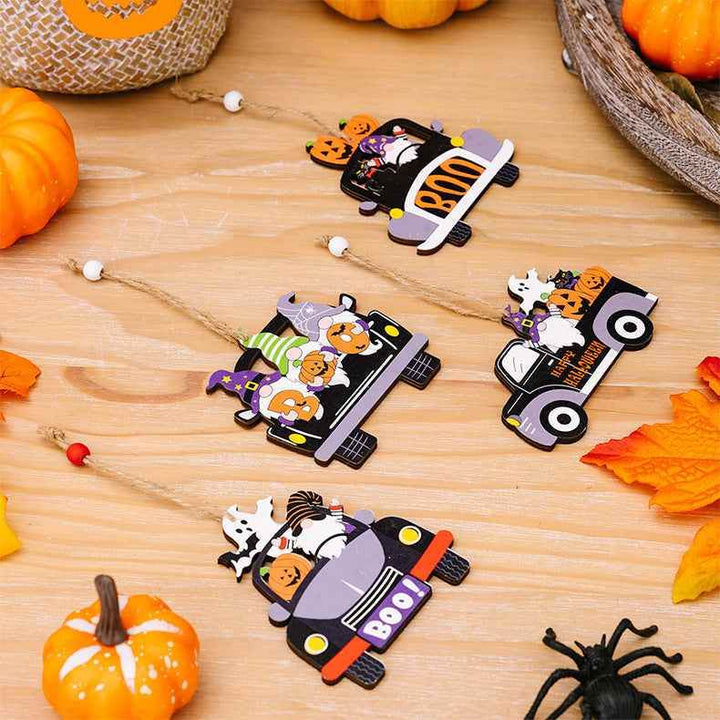 4-Piece Halloween Element Car-Shape Hanging Widgets - GiFTiFY