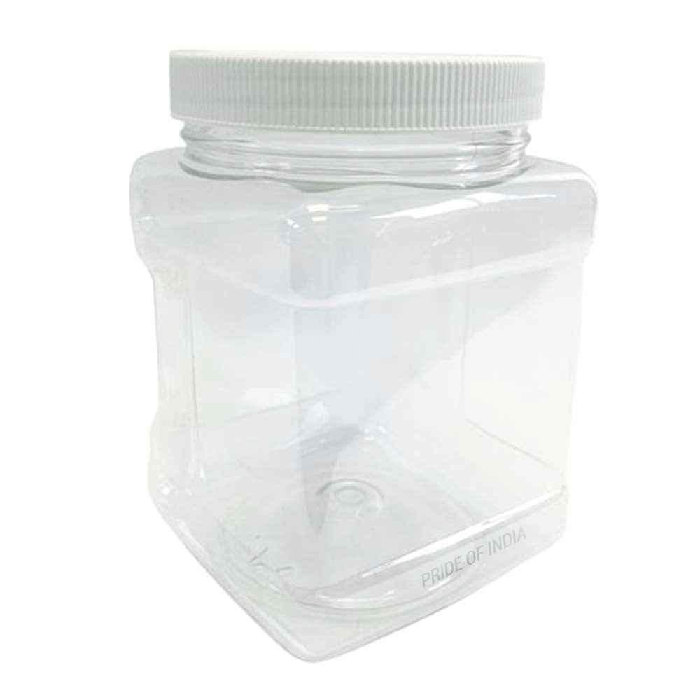 Clear PET Plastic Grip Dry/Liquid Food Storage Jars w/ Caps (Food Grade - BPA Free) - GiFTiFY