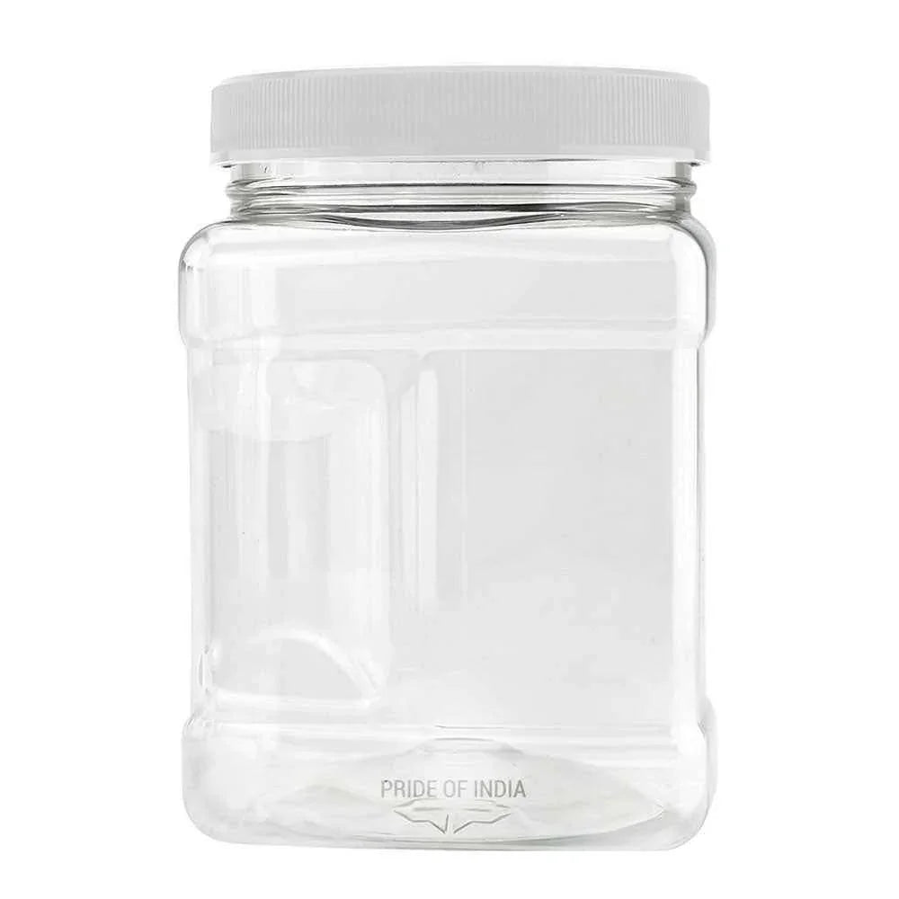 Clear PET Plastic Grip Dry/Liquid Food Storage Jars w/ Caps (Food Grade - BPA Free) - GiFTiFY