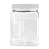 Clear PET Plastic Grip Dry/Liquid Food Storage Jars w/ Caps (Food Grade - BPA Free) - GiFTiFY