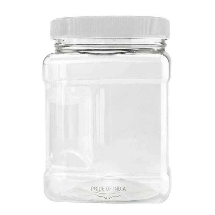 Clear PET Plastic Grip Dry/Liquid Food Storage Jars w/ Caps (Food Grade - BPA Free) - GiFTiFY