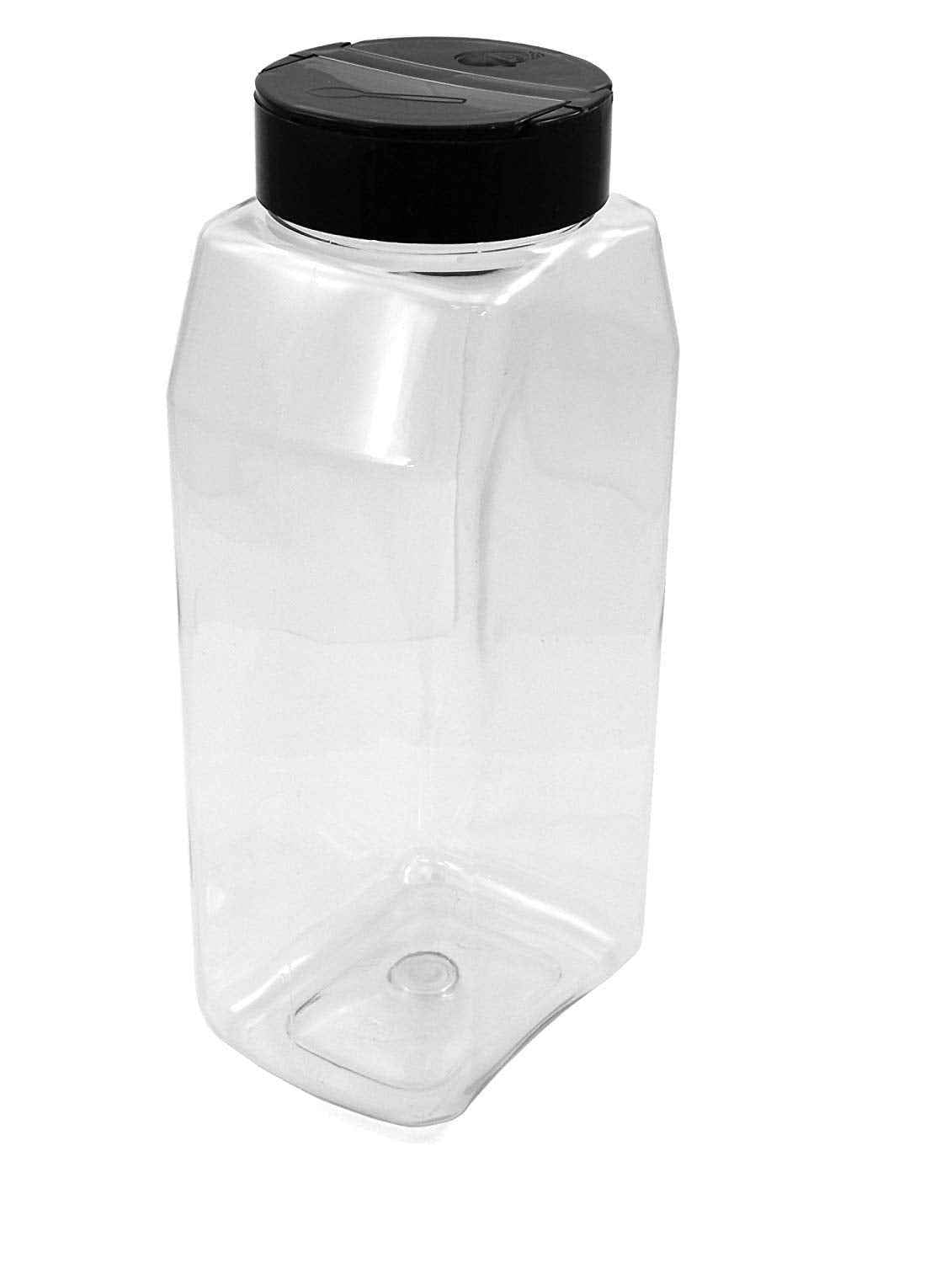 Clear PET Plastic Grip Dry/Liquid Food Storage Jars w/ Caps (Food Grade - BPA Free)