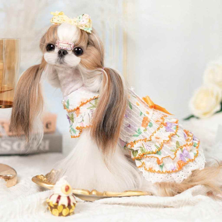 Luxury design dog dress tulip chiffon 2 colors - GiFTiFY