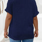 Plus Size Ribbed Half Zip Relaxed Fit T-Shirt - GiFTiFY