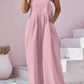 Plus Size Square Neck Wide Leg Overalls - GiFTiFY