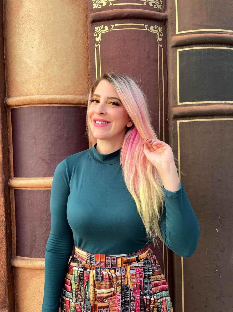Green Mock Neck Top Shirts & Tops by Retrolicious