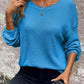 Plus Size Relaxed Fit Waffle Knit Round Neck T-Shirt - GiFTiFY