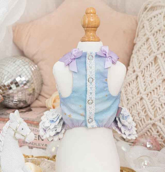 Luxury design Royal Frost Ruffle Dog Dress