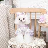Luxury Japanese design Dog dress chiffon little bow floral - GiFTiFY