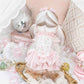 Luxury Japanese design Dog dress chiffon little bow floral