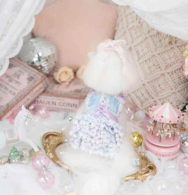 Luxury design Royal Frost Ruffle Dog Dress - GiFTiFY