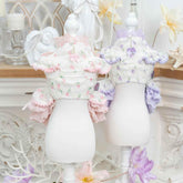 Luxury Japanese design Dog dress chiffon little bow floral - GiFTiFY