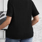 Plus Size V-Neck Short Sleeve Ribbed T-Shirt - GiFTiFY