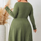 Honey Plus Size Sweetheart Neck Long Sleeve Ribbed Dress - GiFTiFY