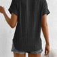 Plus Size Ribbed Texture Short Sleeve T-Shirt - GiFTiFY