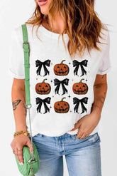 Pumpkin Round Neck Short Sleeve T-Shirt Halloween by Trendsi