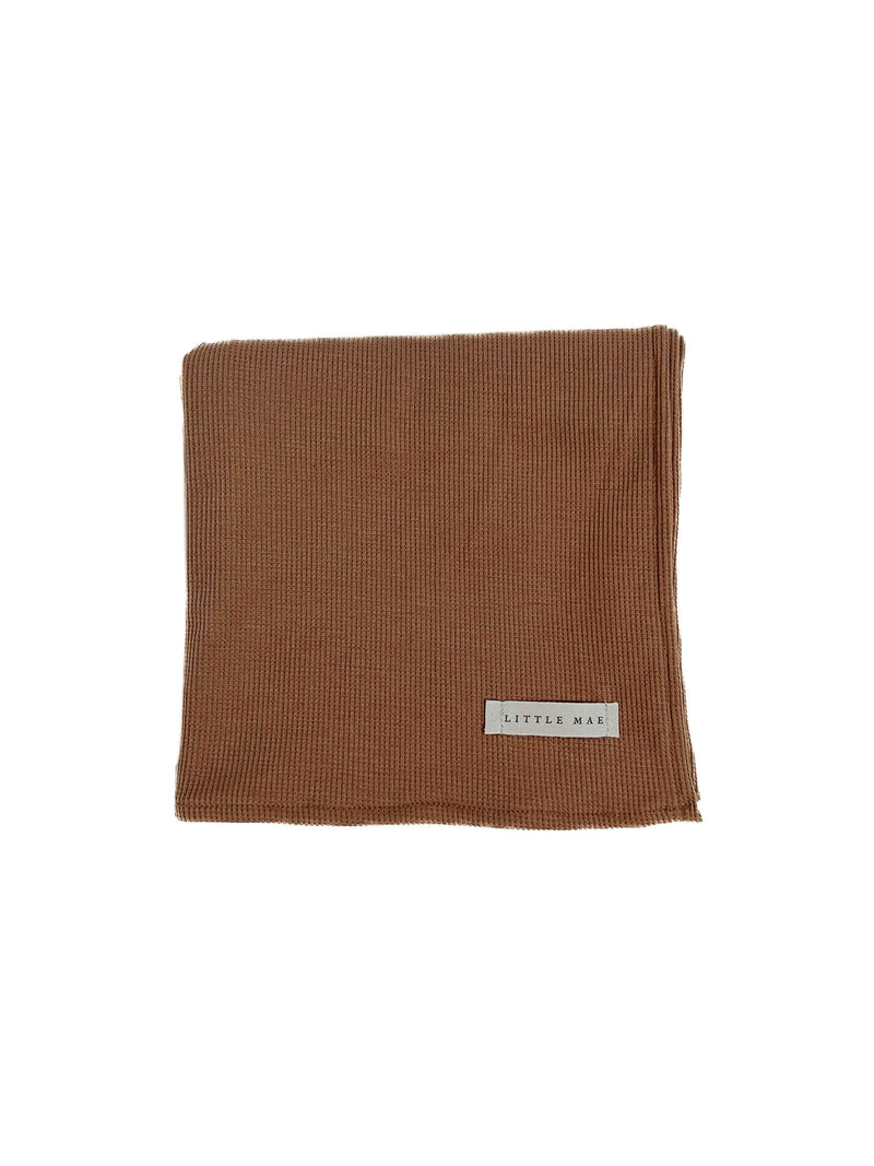 Caramel Waffle Knit Blanket by Little Mae & Co