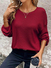 Plus Size Relaxed Fit Waffle Knit Round Neck T-Shirt - GiFTiFY