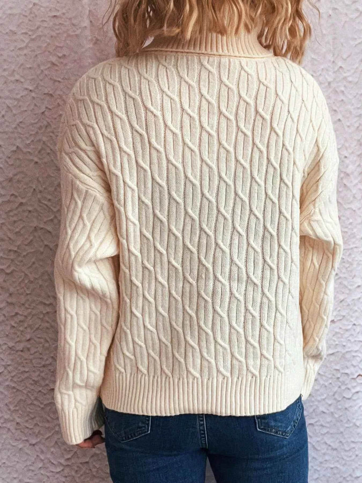 Pumpkin Turtleneck Long Sleeve Sweater - GiFTiFY