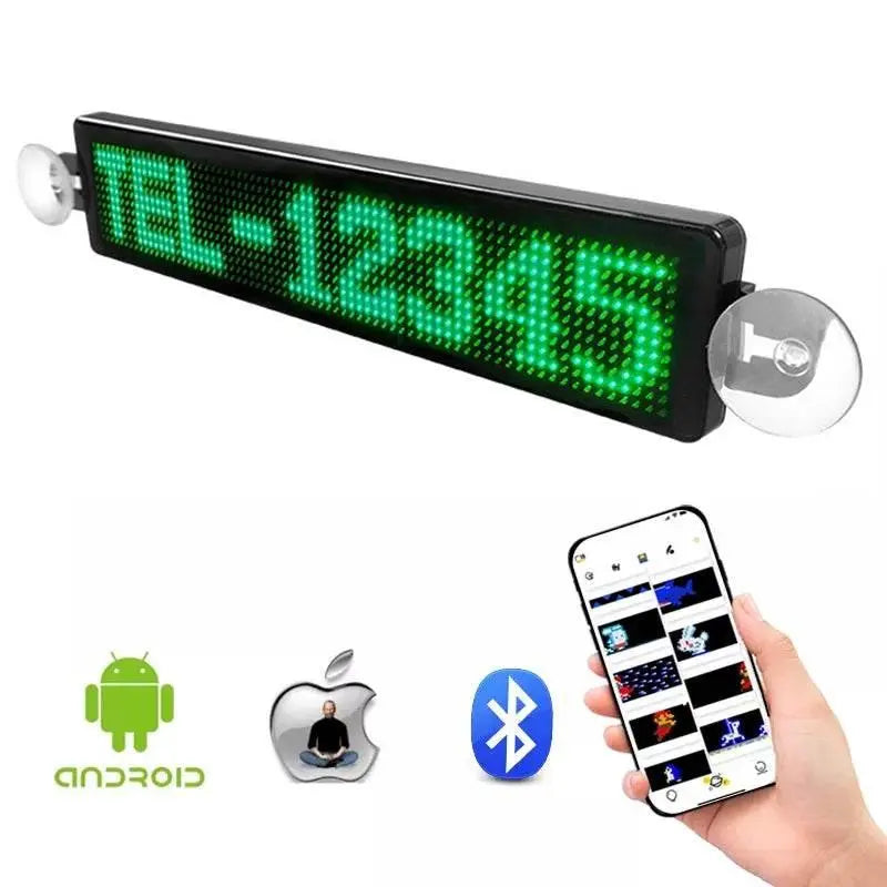 Advertising Messages Scrolling Car Sign Board USB 5V Bluetooth LED Display Screen Multi-languages Messages Scrolling Car Sign by Dropshee