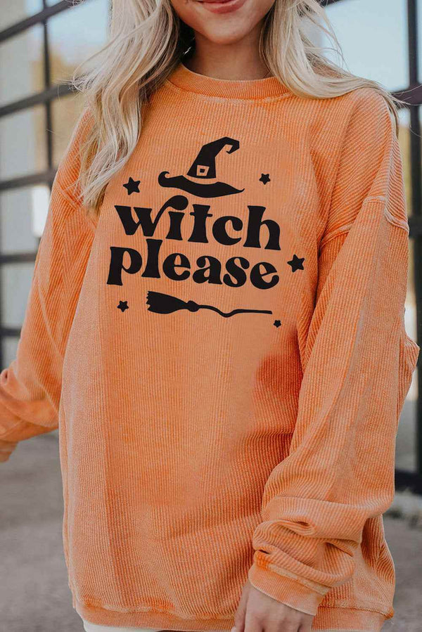 WITCH PLEASE Graphic Dropped Shoulder Sweatshirt - GiFTiFY