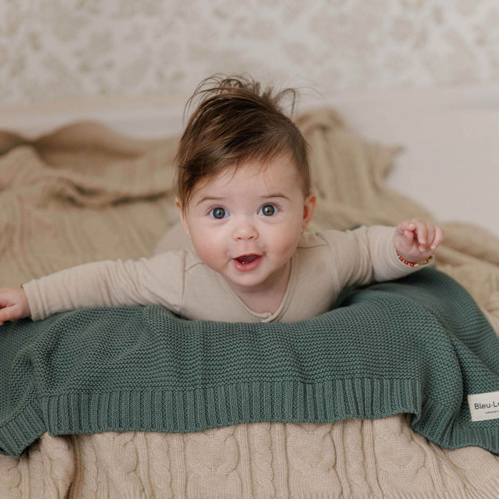 Heritage Knit - 100% Organic Cotton Luxury Knit Baby Swaddle Blanket - GiFTiFY