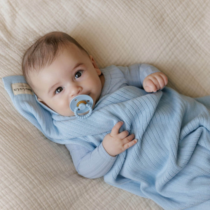 Organic Ribbed Knit Cotton Baby Blanket - GiFTiFY