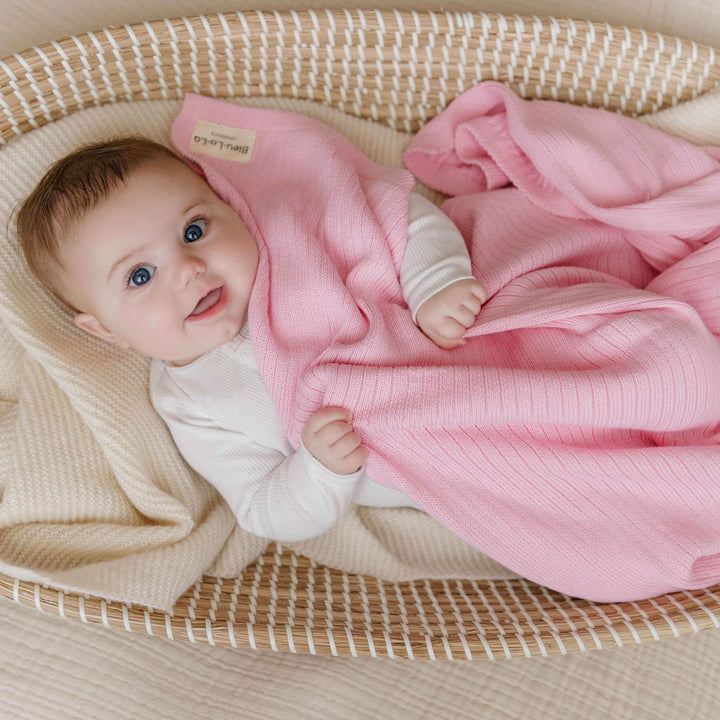 Organic Ribbed Knit Cotton Baby Blanket - GiFTiFY