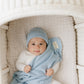 Luxe Collection 100% Organic Cotton Luxury Knit Baby Blanket + Hat Set with Gift Box