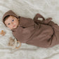 Luxe Collection 100% Organic Cotton Luxury Knit Baby Blanket + Hat Set with Gift Box