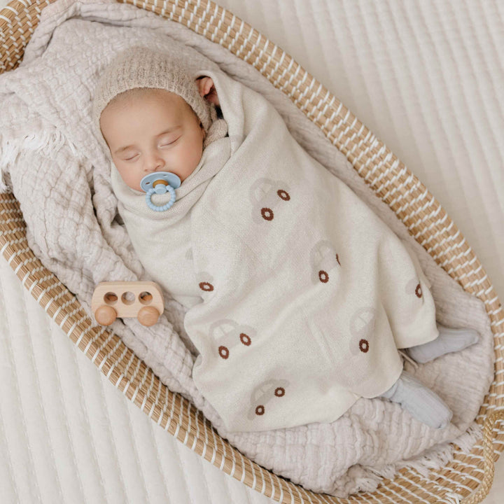 100% Cotton Luxury Knit Car Swaddle Blanket - GiFTiFY