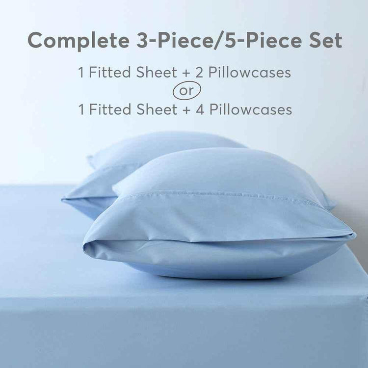 Kasentex All Season Deep Pocket Fitted Sheet Set with Pillowcases, Room Decor, Graduation Gifts - GiFTiFY