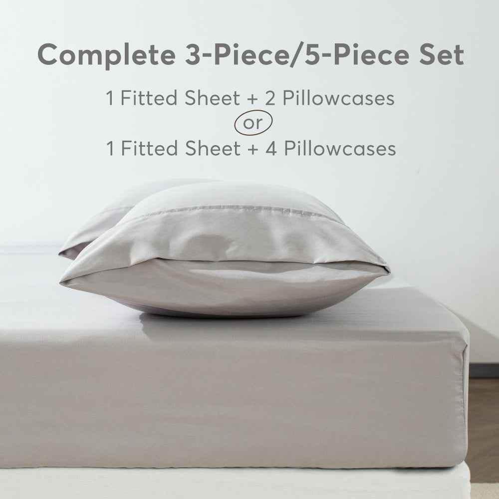 Kasentex All Season Deep Pocket Fitted Sheet Set with Pillowcases, Room Decor, Graduation Gifts - GiFTiFY