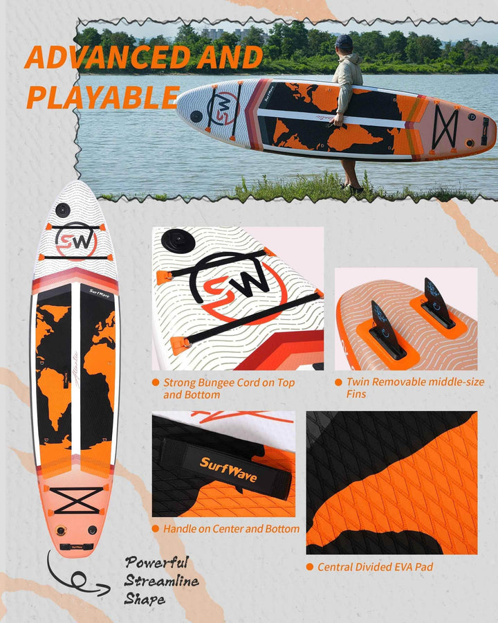 Pro Inflatable SUP Board,stand up paddle board 11ft All-Around inflatable stand up Paddle Board - Military-Grade for Surfing & Expedition, Includes Carbon Paddle & Pro Pump - GiFTiFY
