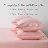 Kasentex All Season Deep Pocket Fitted Sheet Set with Pillowcases, Room Decor, Graduation Gifts - GiFTiFY