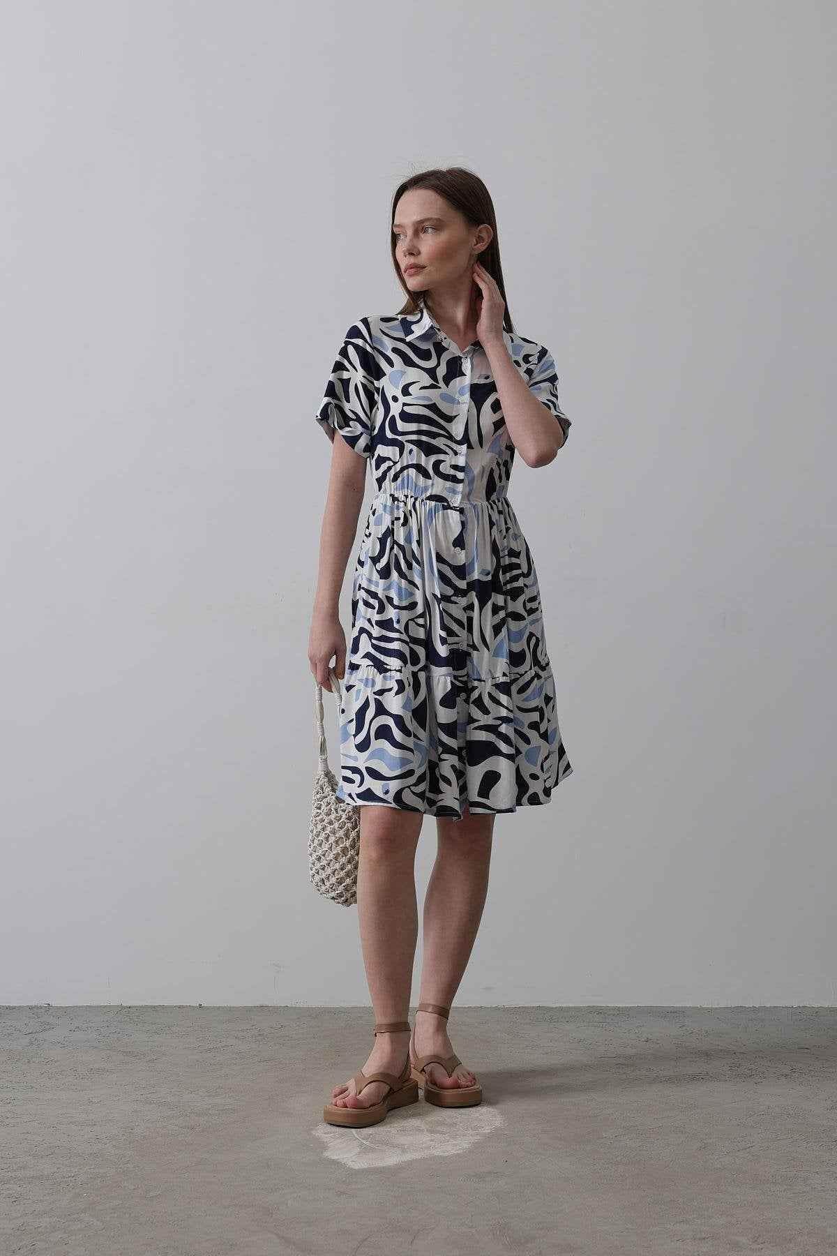 Rey Printed Dress — Multicolor Abstract - GiFTiFY